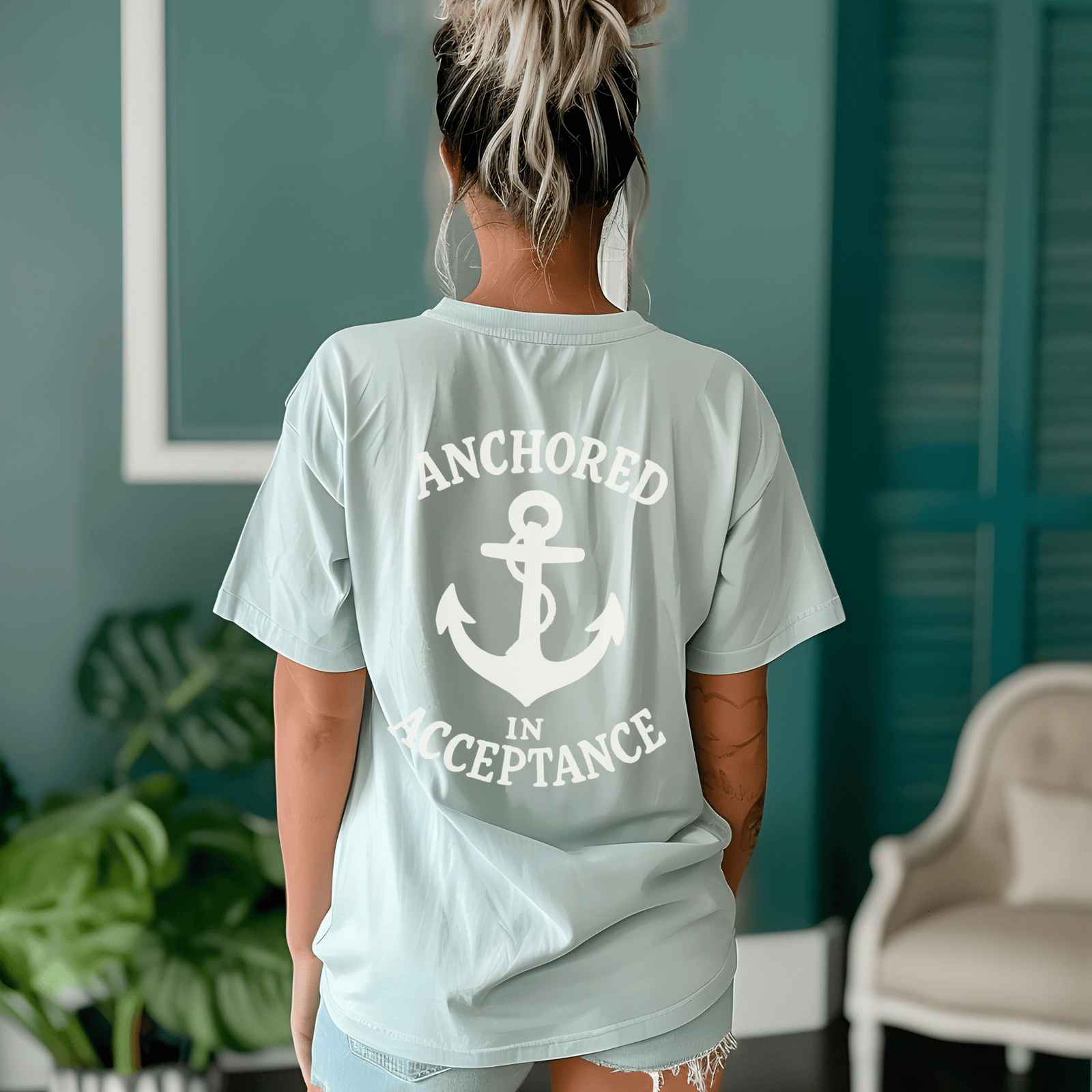 Anchored in Acceptance Shirt | Coastal Comfort Colors Autism Tee