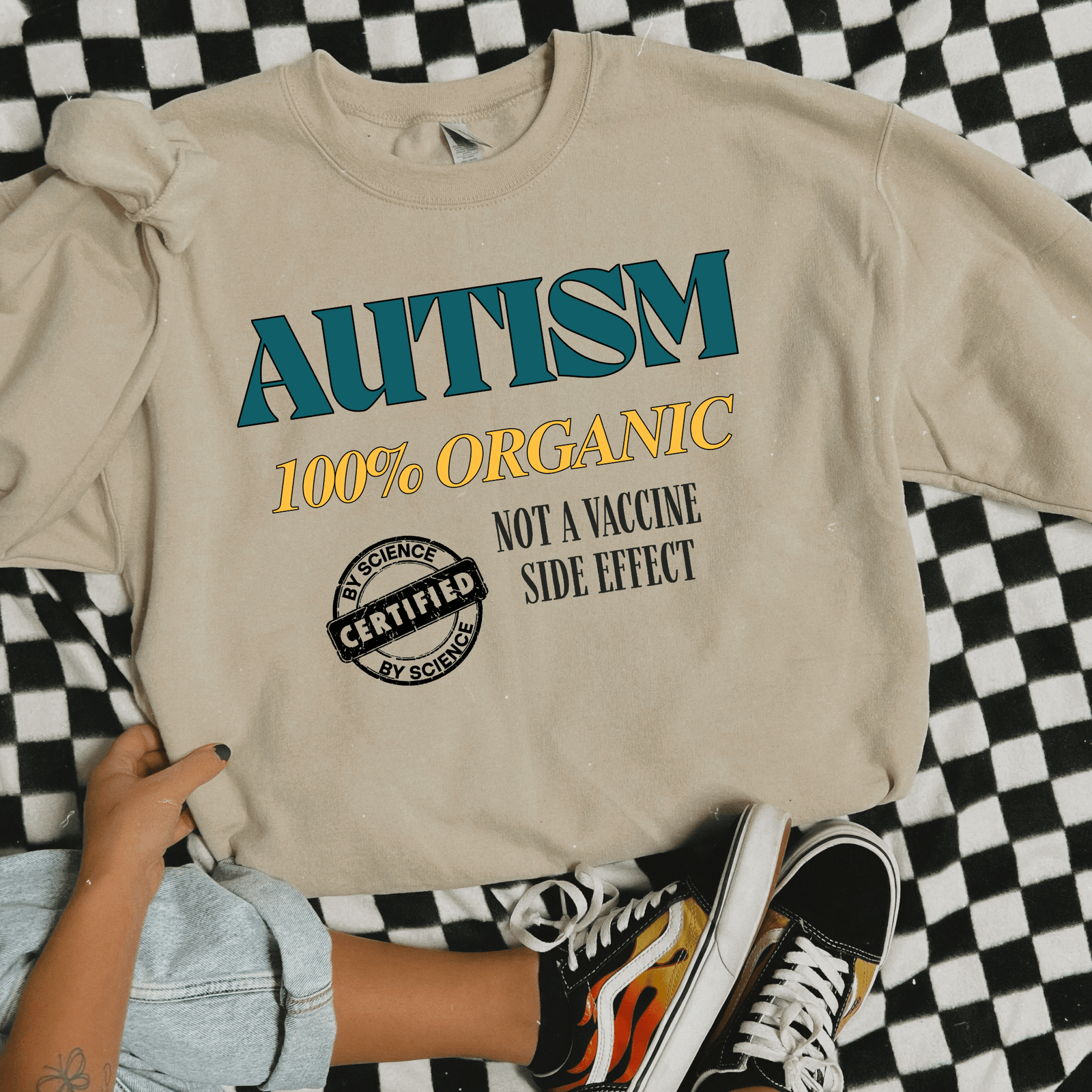 Autism 100% Organic | Autism Awareness Sweatshirt
