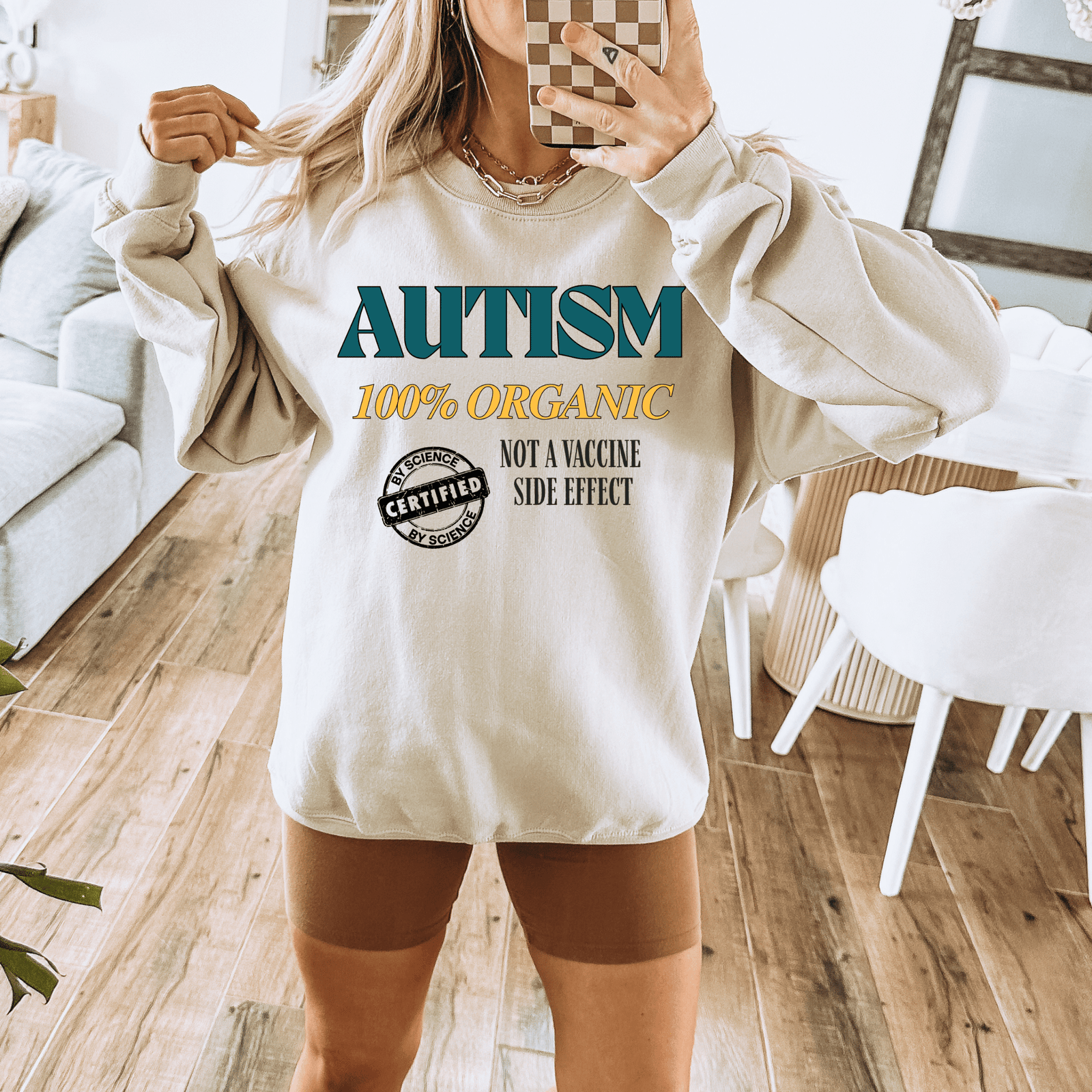 Autism 100% Organic | Autism Awareness Sweatshirt