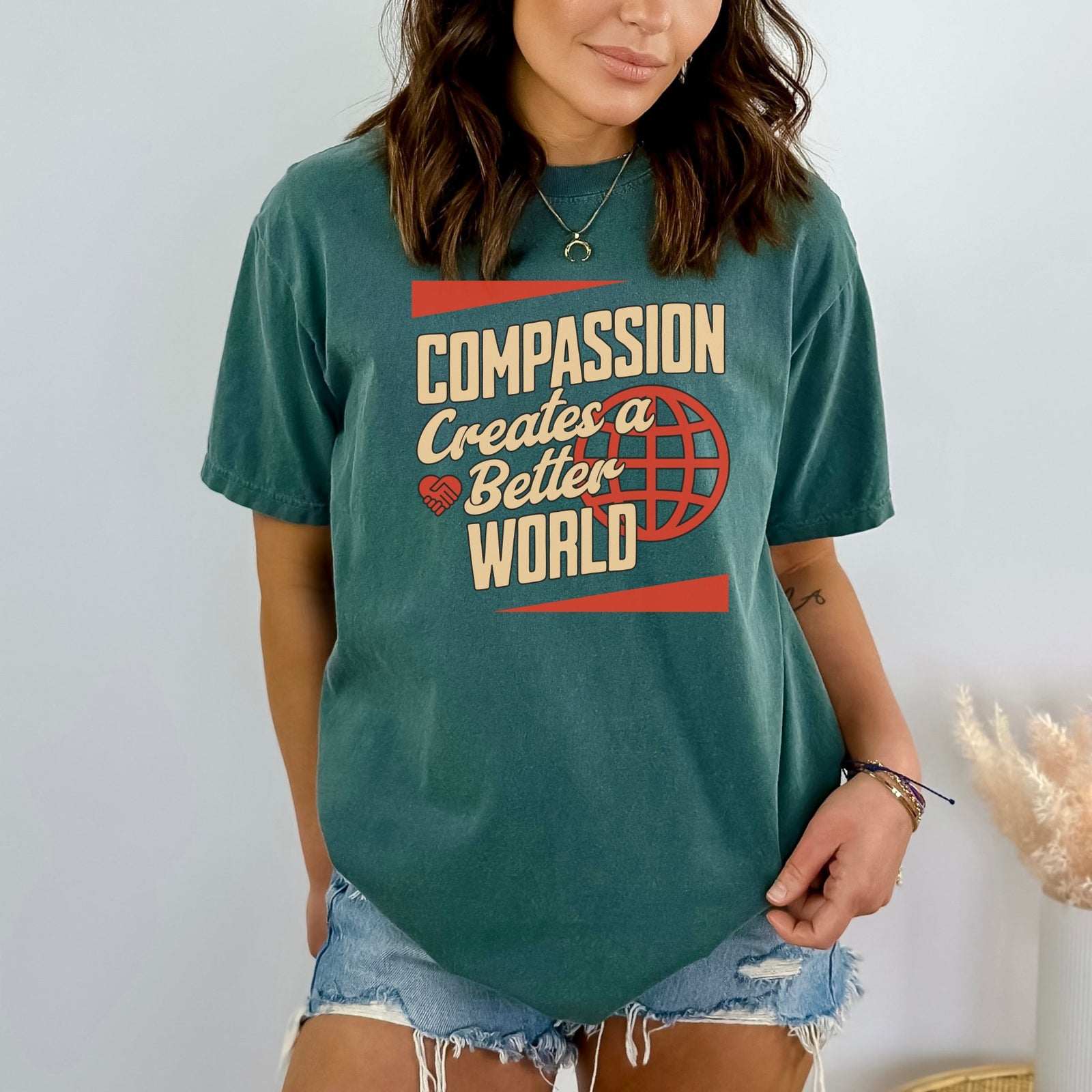 Compassion Creates a Better World Tee | Inclusive Shirts