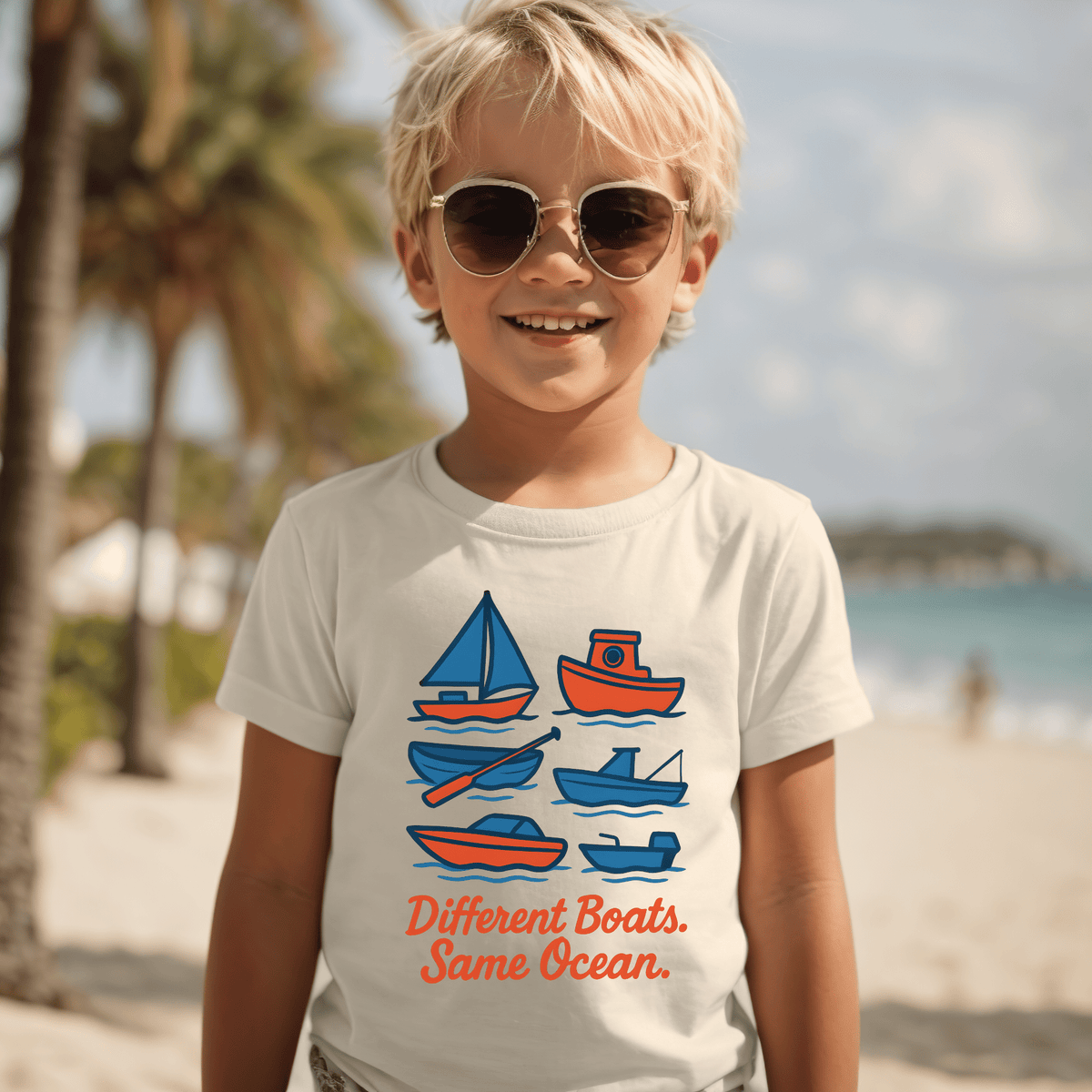 Different Boats Same Ocean Kids Shirt – Inclusion Tee