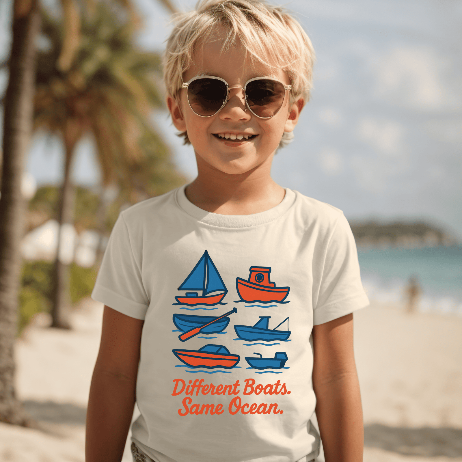 Different Boats Same Ocean Kids Shirt – Inclusion Tee