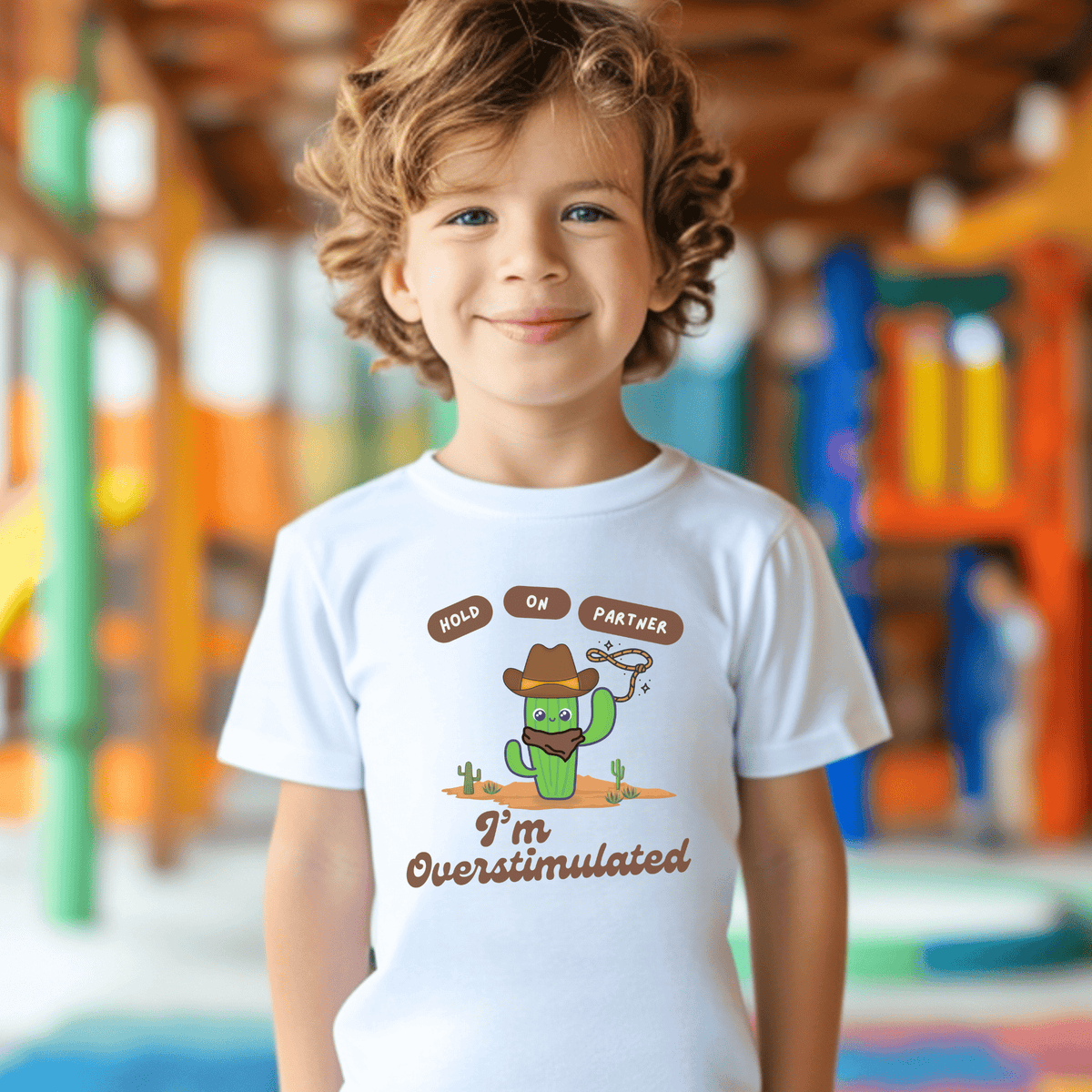 Overstimulated Cactus Kids Tee