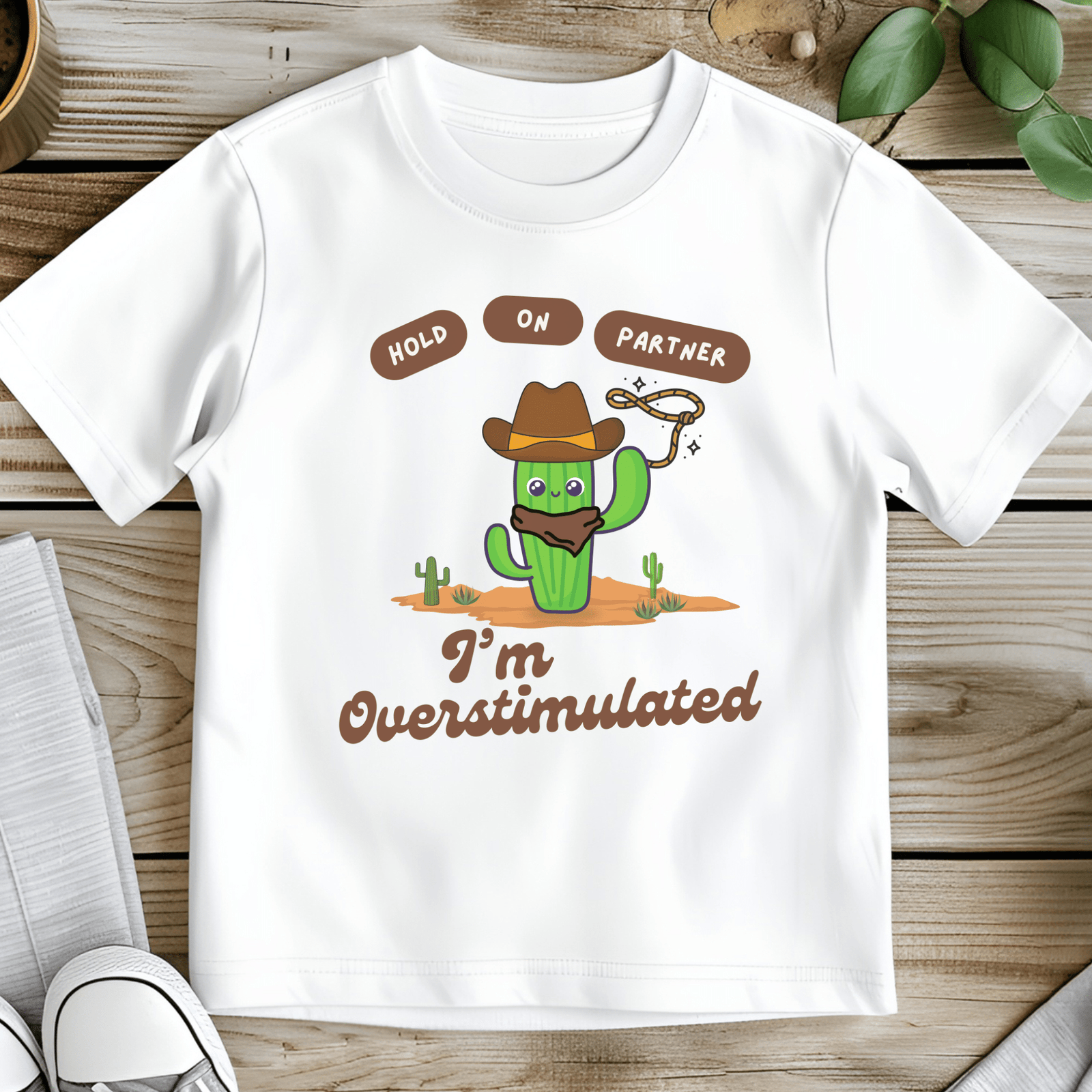 Overstimulated Cactus Kids Tee