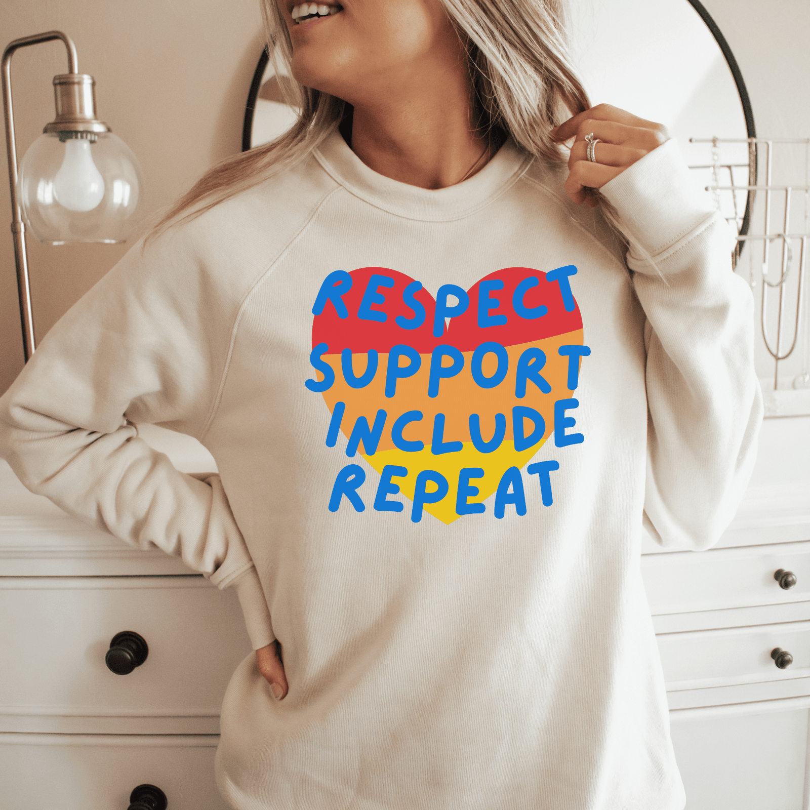 Respect Support Include Repeat Sweatshirt | Autism Inclusion Shirt